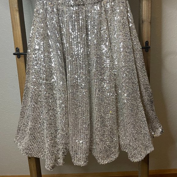 Silver Sequin Mini Dress - Picture 4 of 16